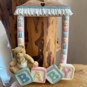 Decorative Baby Photo Frame with Teddy Bear and Blocks